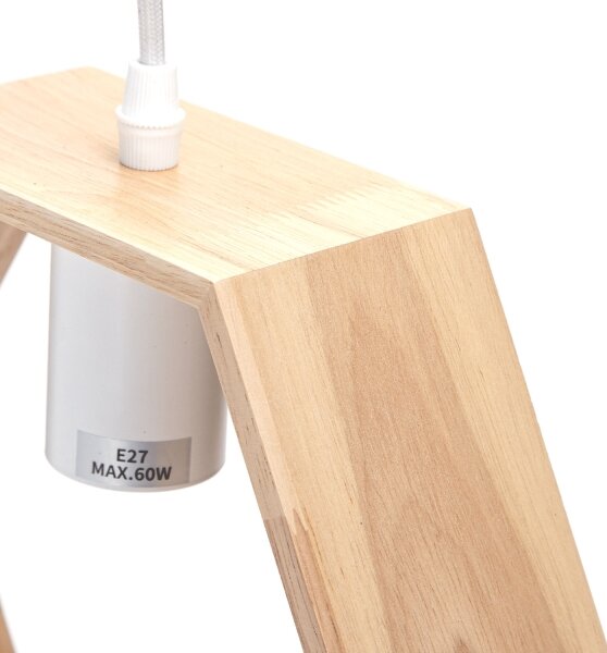 Aigostar - LED drevený luster na lane 1xE27/9W/230V 2200K borovica