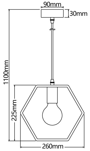 Aigostar - LED drevený luster na lane 1xE27/9W/230V 2200K borovica