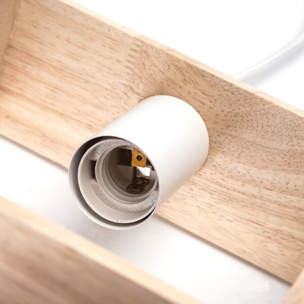 Aigostar - LED drevený luster na lanku 1xE27/9W/230V 2200K borovica