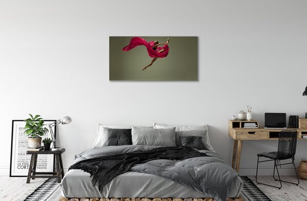 Obraz canvas Žena ružové motúz materiál 100x50 cm