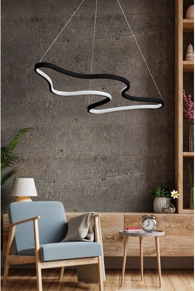 LED luster na lanku ARTISAN LED/36W/230V 6500K čierna