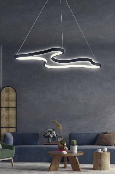 LED luster na lanku ARTISAN LED/36W/230V 6500K čierna
