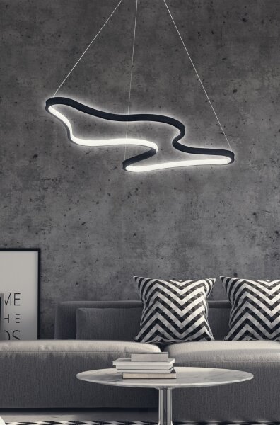 LED luster na lanku ARTISAN LED/36W/230V 6500K čierna