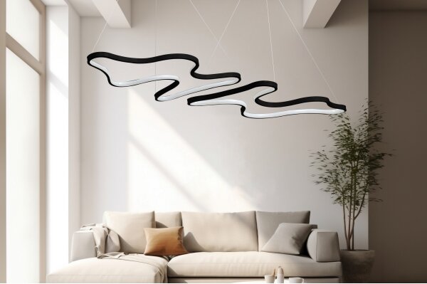 LED luster na lanku DUPLE ARTISAN LED/80W/230V 6500K čierna