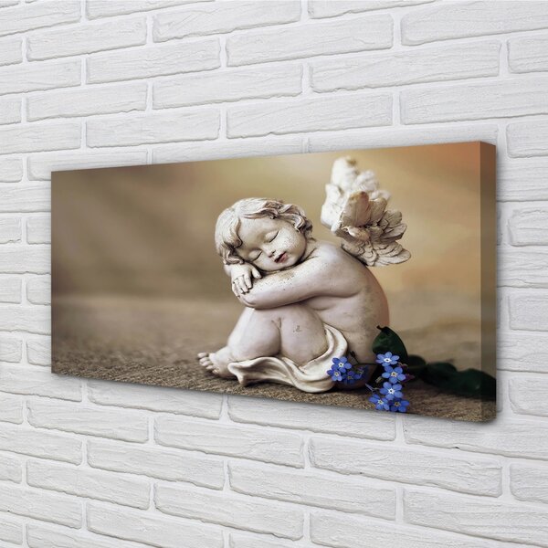 Obraz na plátne Spiace anjel kvety dosky 100x50 cm