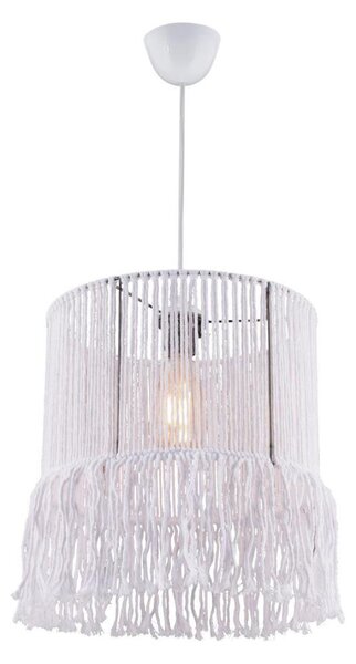 Závesný luster NESS MACRAME na lanku 1xE27/40W/230V biely