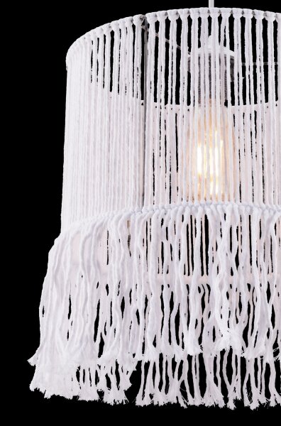 Závesný luster NESS MACRAME na lanku 1xE27/40W/230V biely
