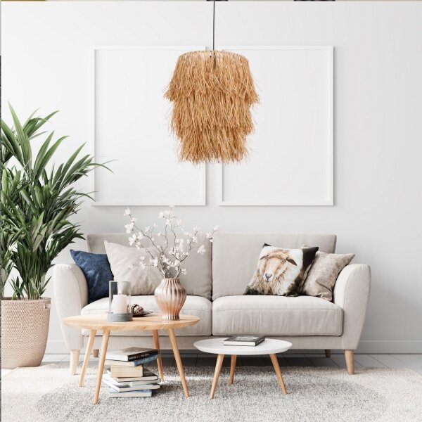 Závesný luster na lane TASSEL 1xE27/40W/230V rafia