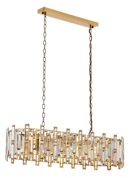 Luster na reťazi CRYSTALLINE 13xE14/40W/230V zlatý