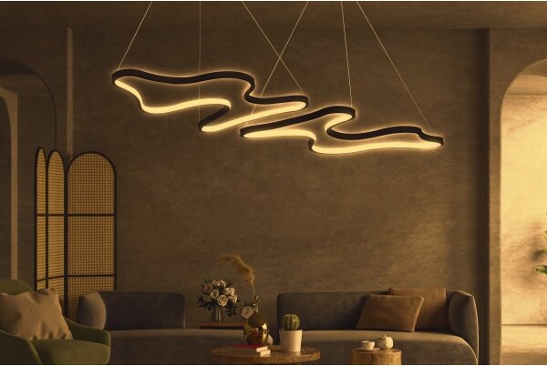 LED luster na lanku DUPLE ARTISAN LED/80W/230V 4000K čierna