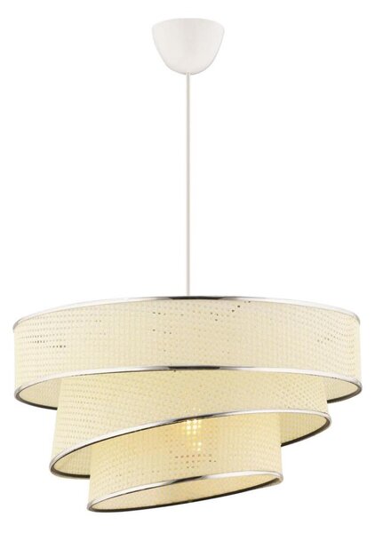 Luster na lanku COUPER 1xE27/60W/230V biela/lesklý chróm