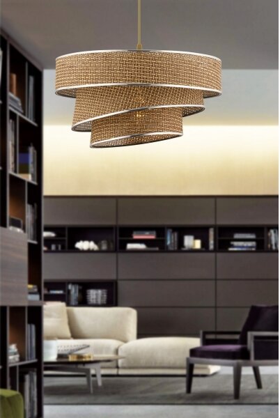 Luster na lane COUPER 1xE27/60W/230V hnedá/lesklý chróm