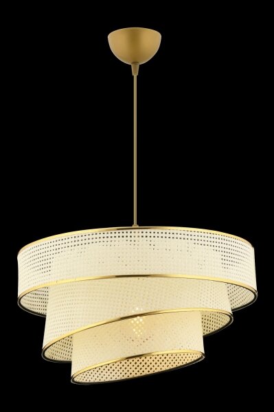 Luster na lanku COUPER 1xE27/60W/230V biela/zlatá