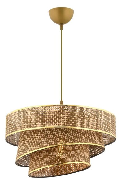Luster na lanku COUPER 1xE27/60W/230V hnedá/zlatá
