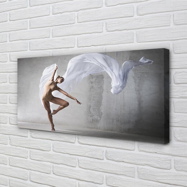 Obraz canvas Žena tancuje biely materiál 100x50 cm