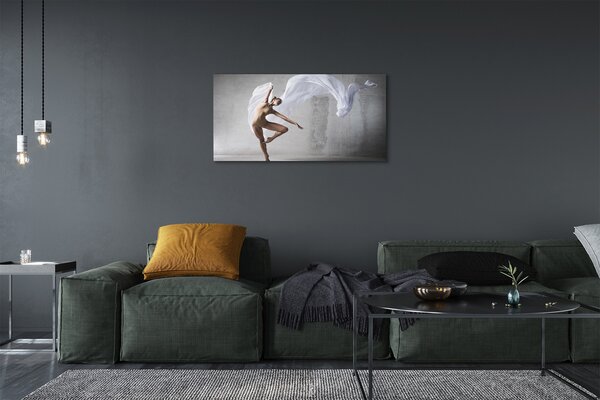 Obraz canvas Žena tancuje biely materiál 100x50 cm