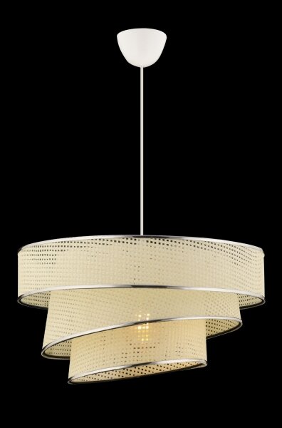 Luster na lanku COUPER 1xE27/60W/230V biela/lesklý chróm