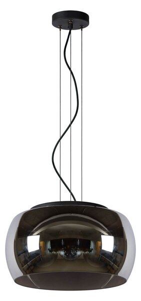 Lucide 45401/40/65 OLIVIA závesné stropné svietidlo D400mm | 3xE27 - čierna, dymové sklo