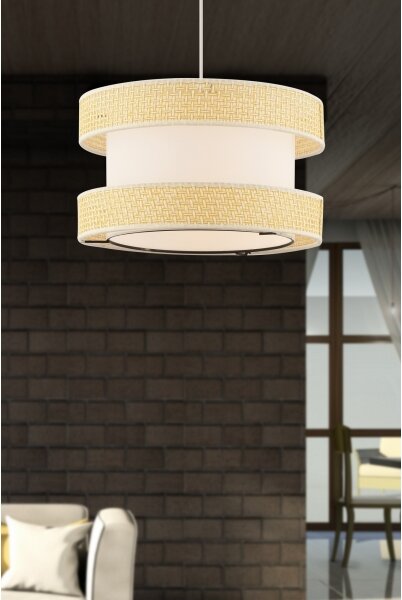 Luster na lanku HALO 1xE27/60W/230V krémová/béžová