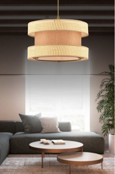 Závesný luster HALO na lanku 1xE27/60W/230V hnedá/béžová