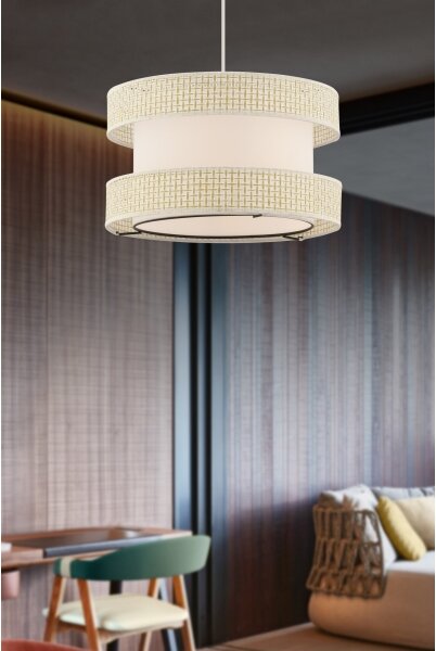 Luster na lanku HALO 1xE27/60W/230V krémový