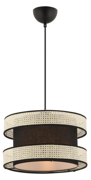 Závesný luster na lanku HALO 1xE27/60W/230V čierna/krémová
