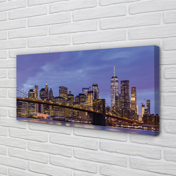 Obraz na plátne Sunset bridge river 100x50 cm