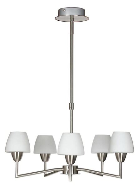 Luster na tyči TOGO 5xG9/40W/230V matný chróm/biela