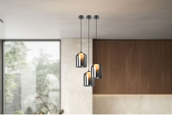 Závesný luster KLEA na lanku 1xG9/15W/230V dymovo čierny