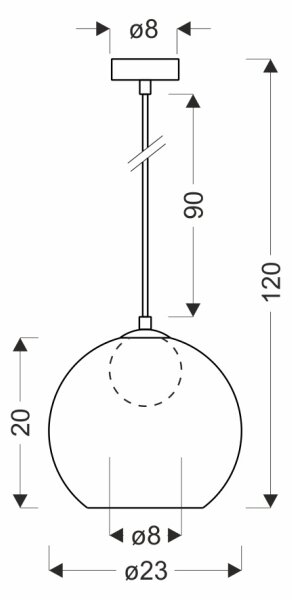Luster na lanku BRIN 1xG9/15W/230V dymovo čierny