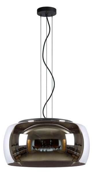 Lucide 45401/50/65 OLIVIA závesné stropné svietidlo D400mm | 3xE27 - čierna, dymové sklo