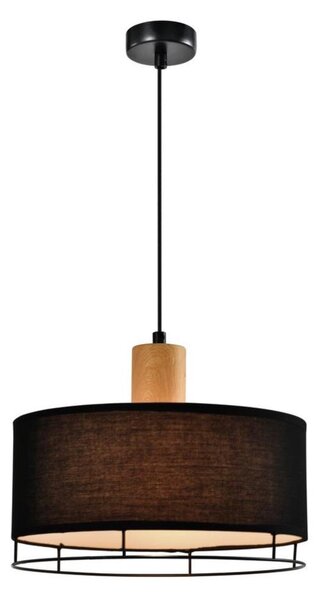 Závesný luster ARDI na lanku, 1xE27/40W/230V, čierna/hnedá