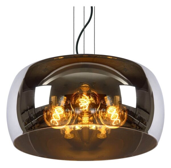 Lucide 45401/50/65 OLIVIA závesné stropné svietidlo D400mm | 3xE27 - čierna, dymové sklo