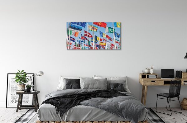 Obraz canvas veľa vlajok 100x50 cm