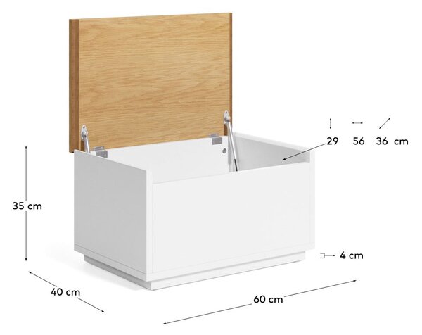 Truhla v dekore duba v prírodnej farbe 60x35 cm Abilen – Kave Home