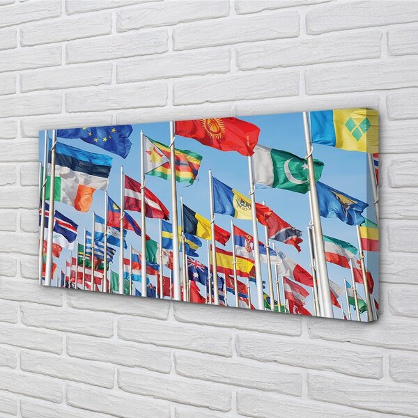 Obraz canvas veľa vlajok 100x50 cm
