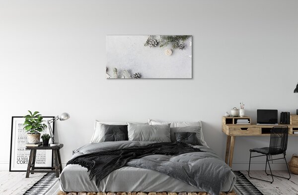 Obraz na plátne vetvičky šišky 100x50 cm