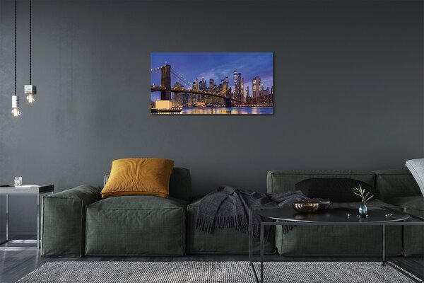 Obraz na plátne Bridge sunset panorama 100x50 cm