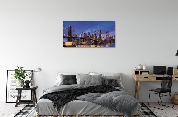 Obraz na plátne Bridge sunset panorama 100x50 cm