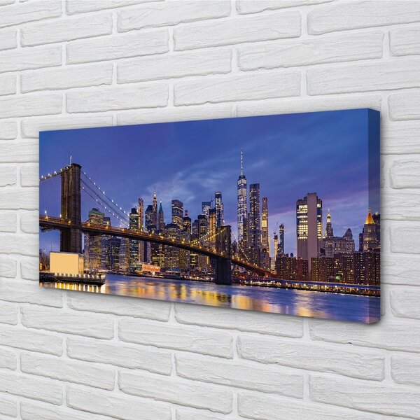 Obraz na plátne Bridge sunset panorama 100x50 cm