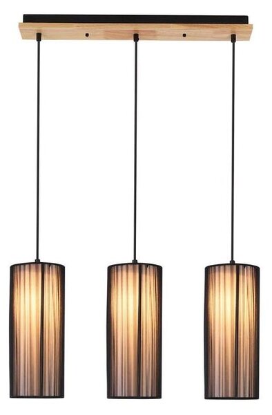 Závesný luster KIOTO 3xE27/40W/230V čierna/buk