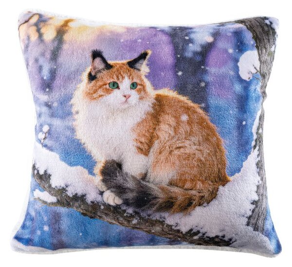 Súprava 2 ks obliečok na vankúšiky z mikroplyšu SNOW CAT 45 x 45 cm