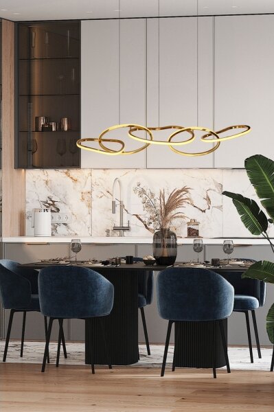 LED luster na lane ANNELI LED/45W/230V 125 cm zlatý