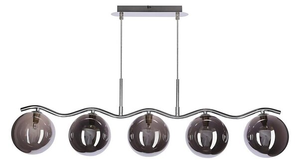 Závesný luster na lanku LUMOS 5xG9/20W/230V dymovo-čierny