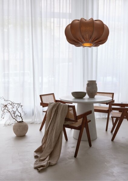 Závesný luster CAFEE na lanku, 1xE27/40W/230V, priemer 52 cm, hnedý