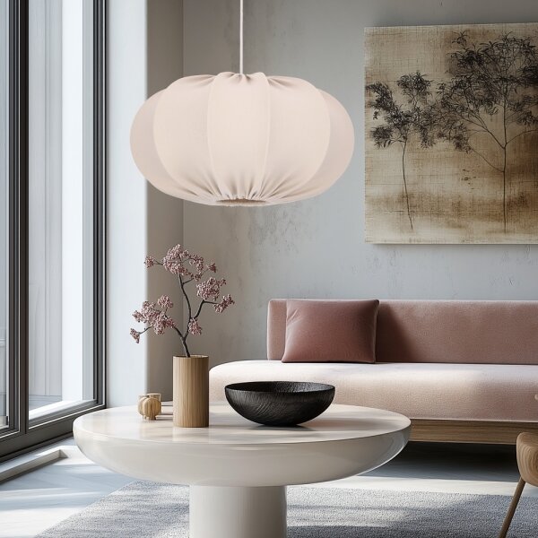 Luster na lanku CAFEE 1xE27/40W/230V, priemer 52 cm, béžový