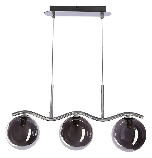 Závesný luster LUMOS na lanku 3xG9/20W/230V dymovo čierny