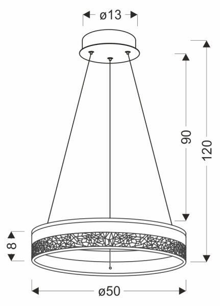 LED luster na lanku FROZI LED/32W/230V pr. 50 cm zlatý