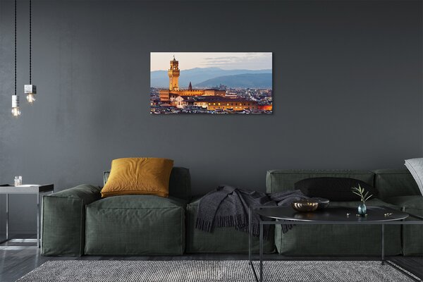 Obraz na plátne Italy Castle sunset panorama 100x50 cm
