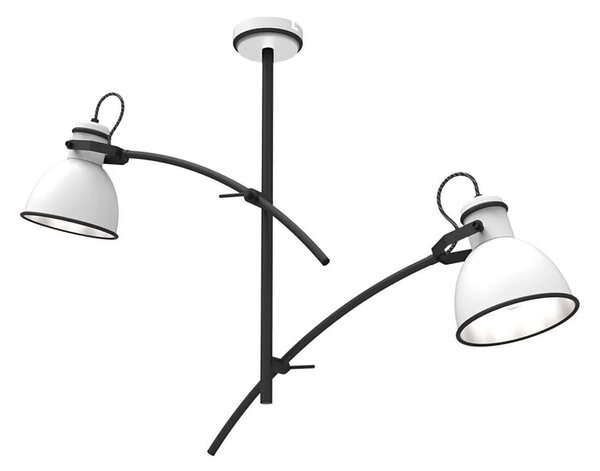 Závesný luster na tyči ZUMBA 2xE27/60W/230V biela/čierna